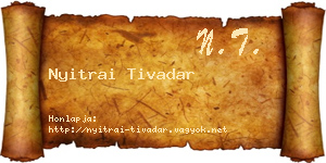 Nyitrai Tivadar névjegykártya